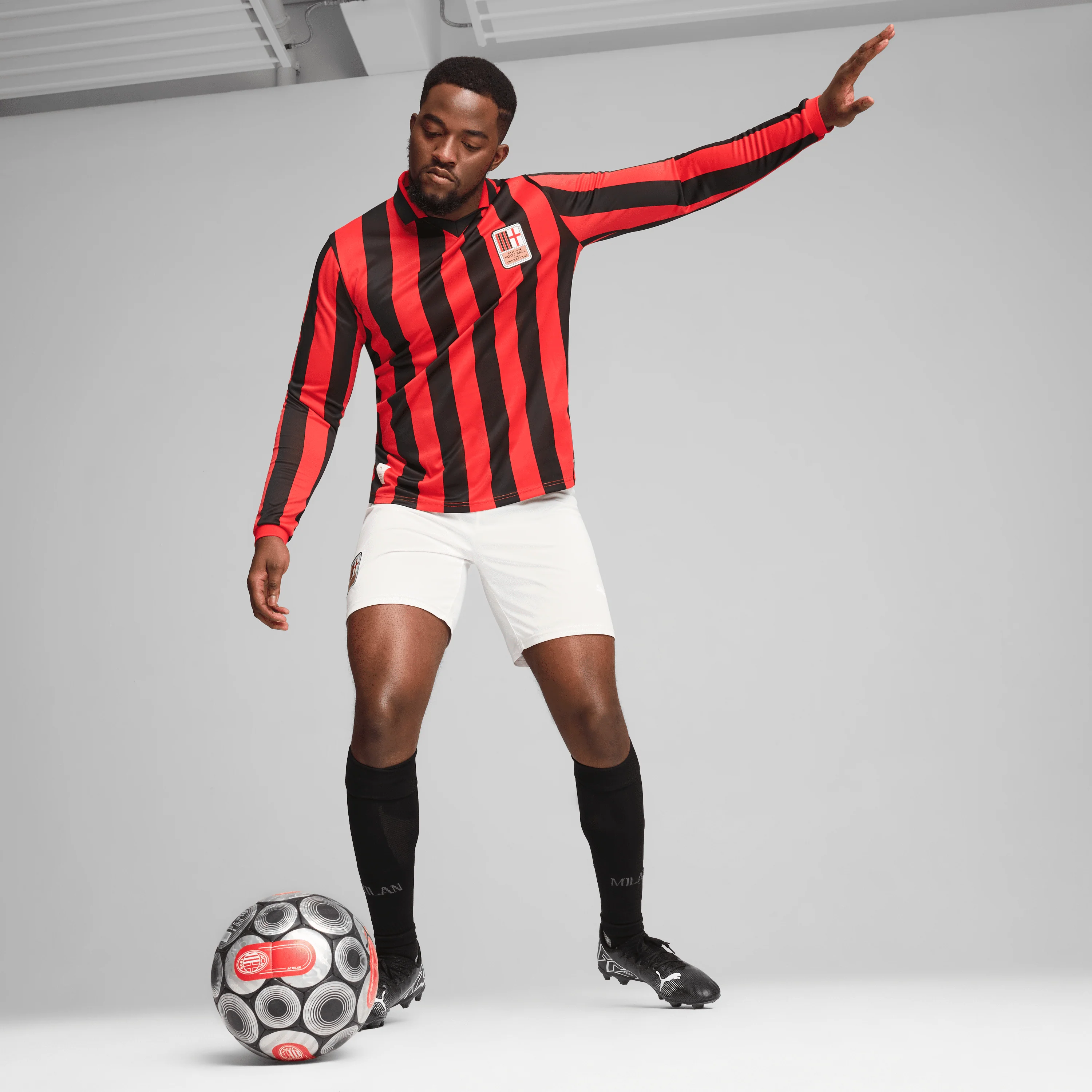 AC Milan 125th Anniversary Adults Jersey LS - Black - Image 5