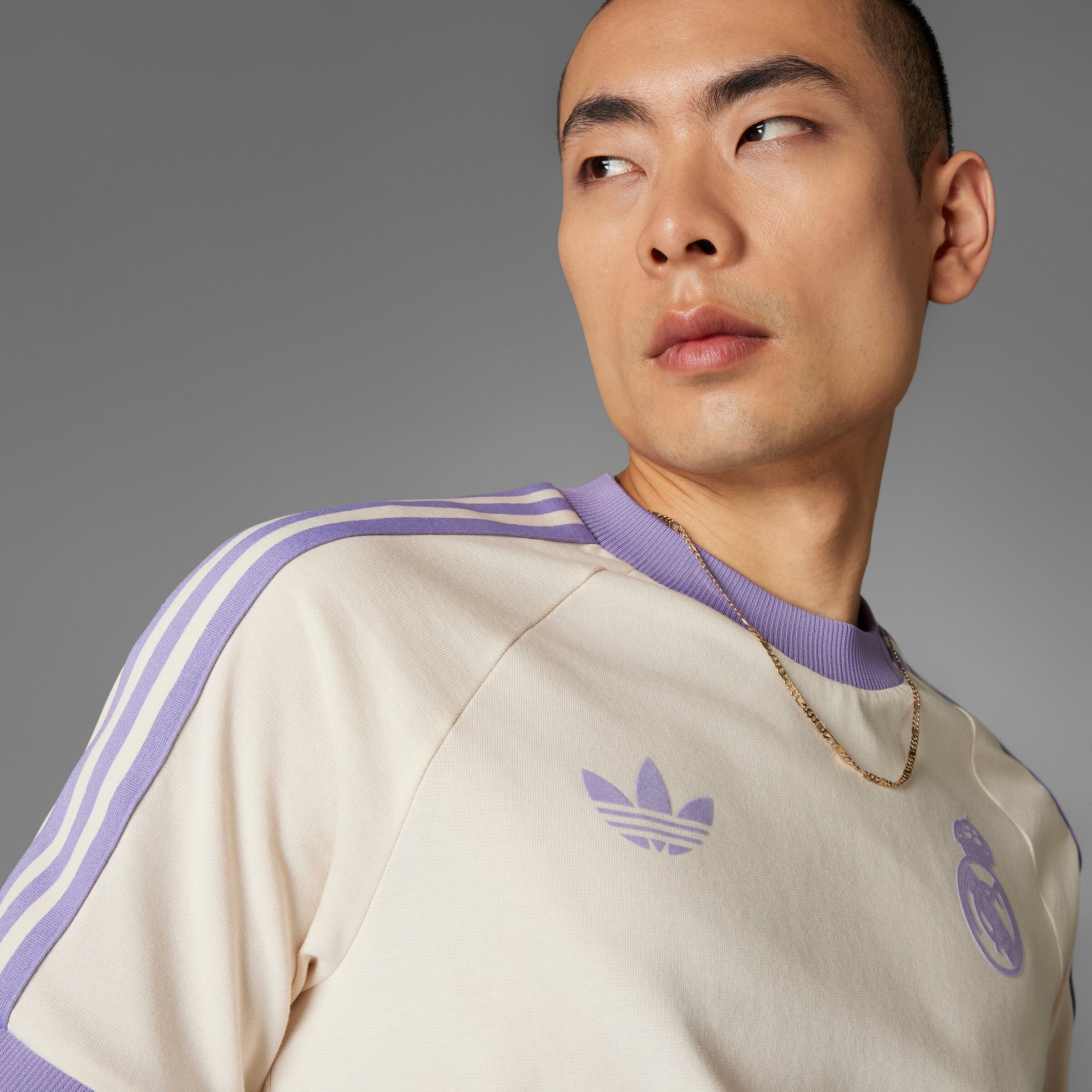 adidas Real Madrid adicolor Classics 3 Stripe Adults Tee - White - Image 11