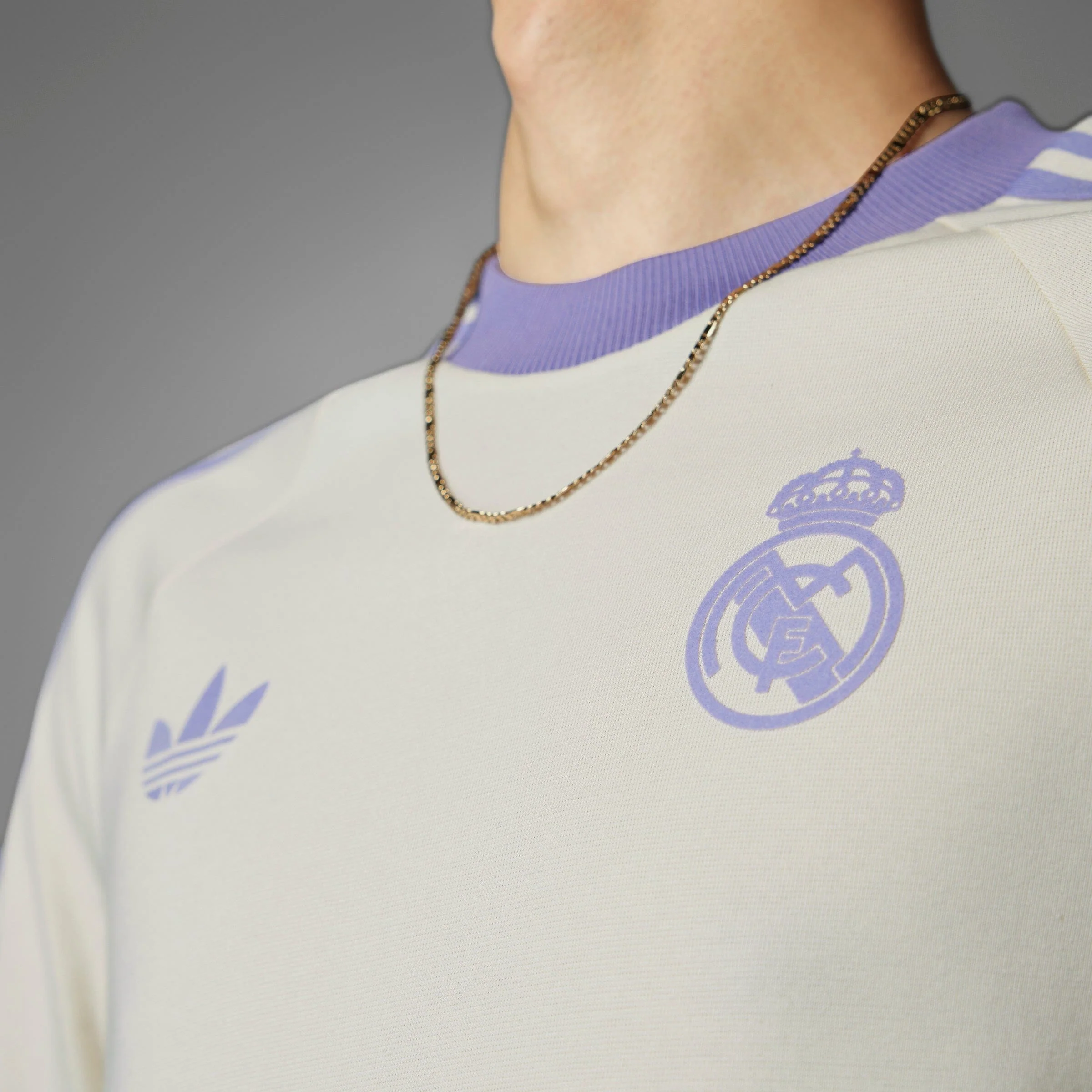 adidas Real Madrid adicolor Classics 3 Stripe Adults Tee - White - Image 12