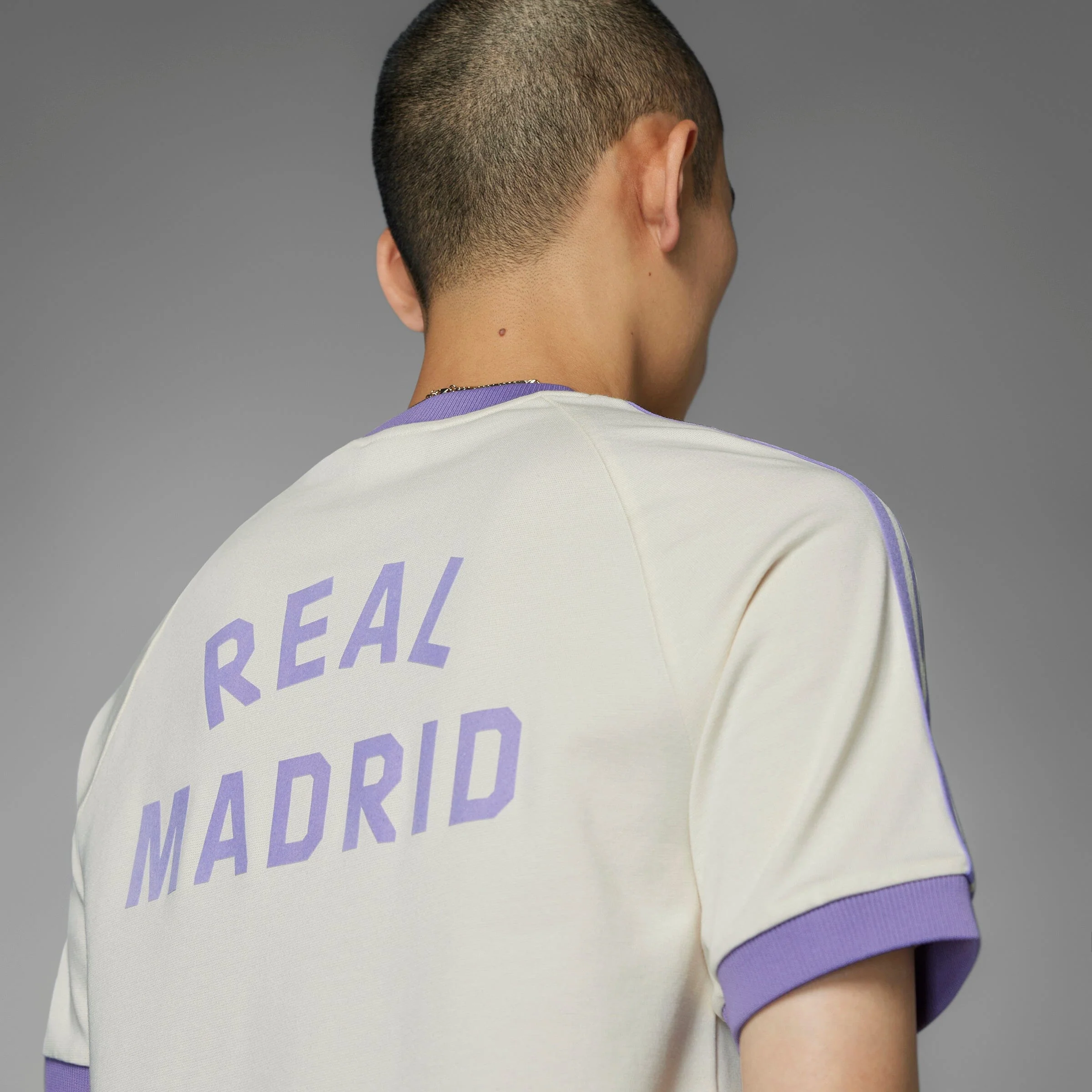 adidas Real Madrid adicolor Classics 3 Stripe Adults Tee - White - Image 13