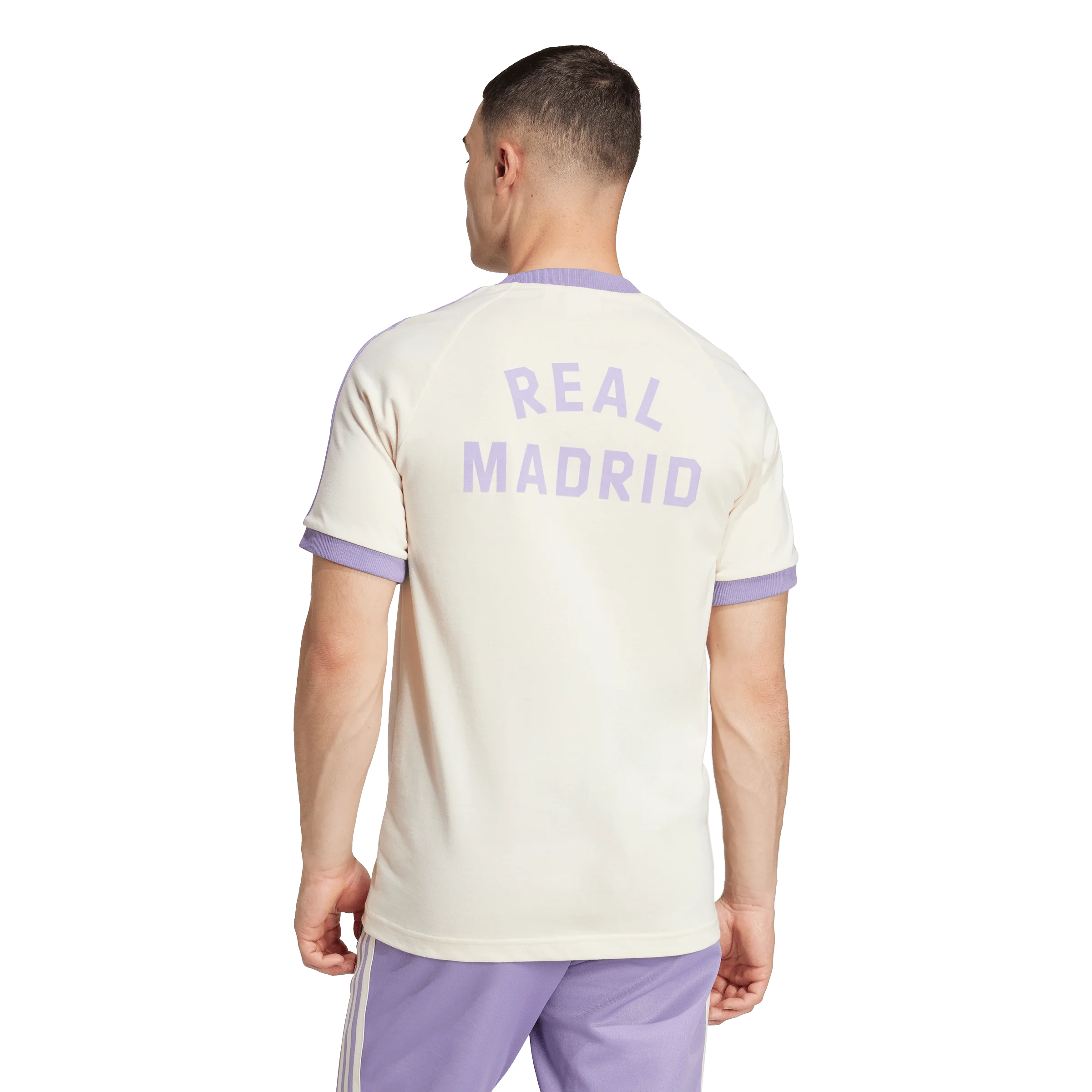 adidas Real Madrid adicolor Classics 3 Stripe Adults Tee - White - Image 3