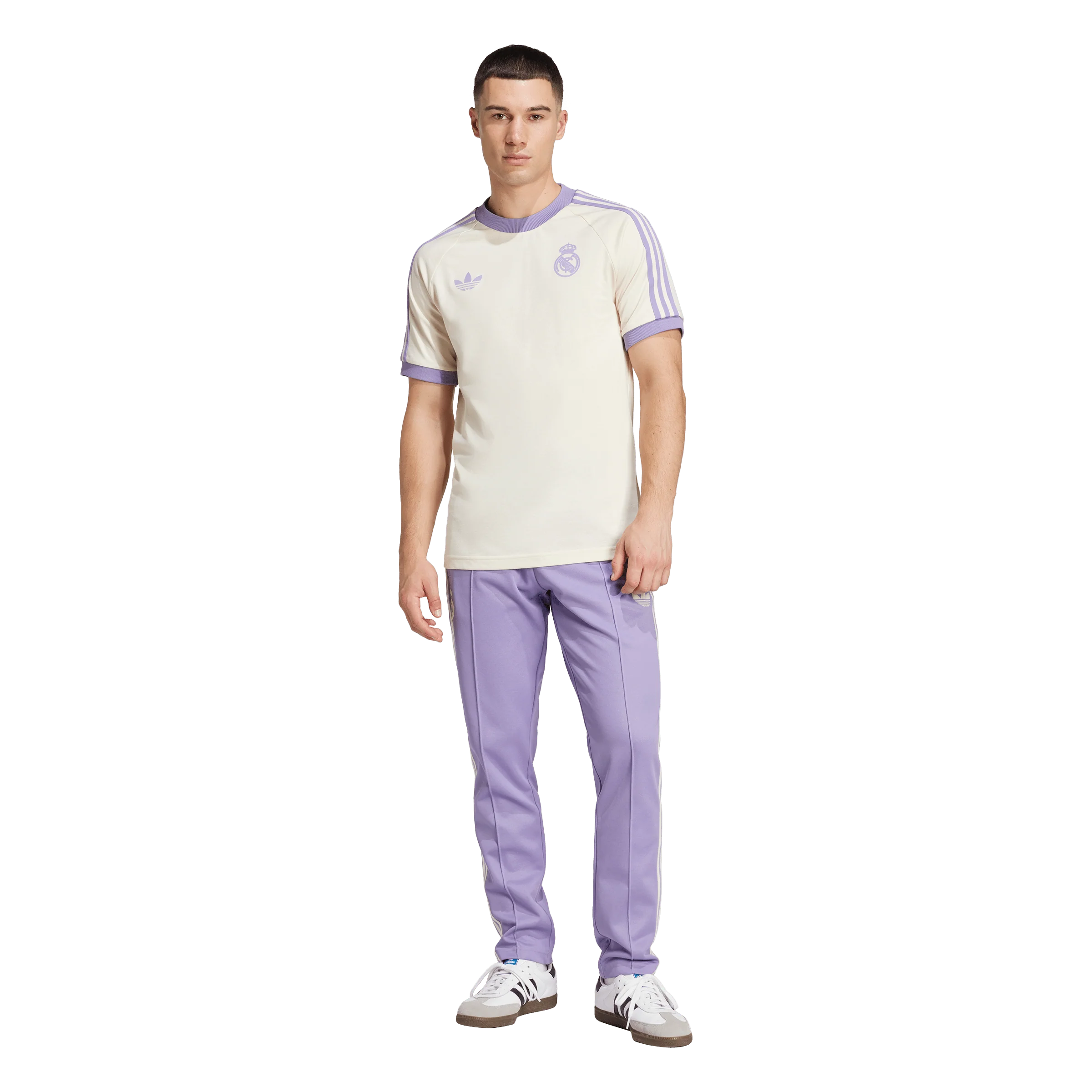 adidas Real Madrid adicolor Classics 3 Stripe Adults Tee - White - Image 5