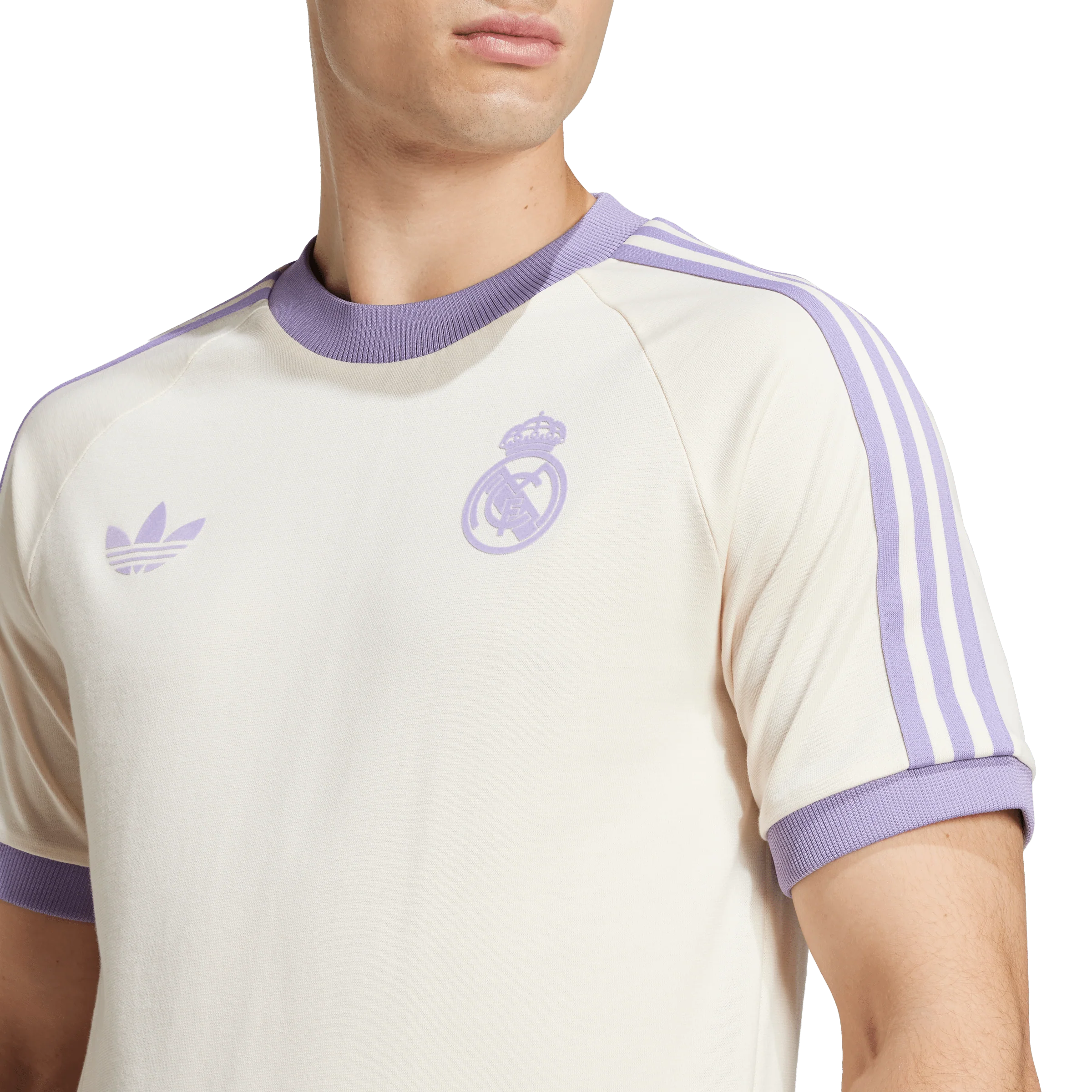 adidas Real Madrid adicolor Classics 3 Stripe Adults Tee - White - Image 6