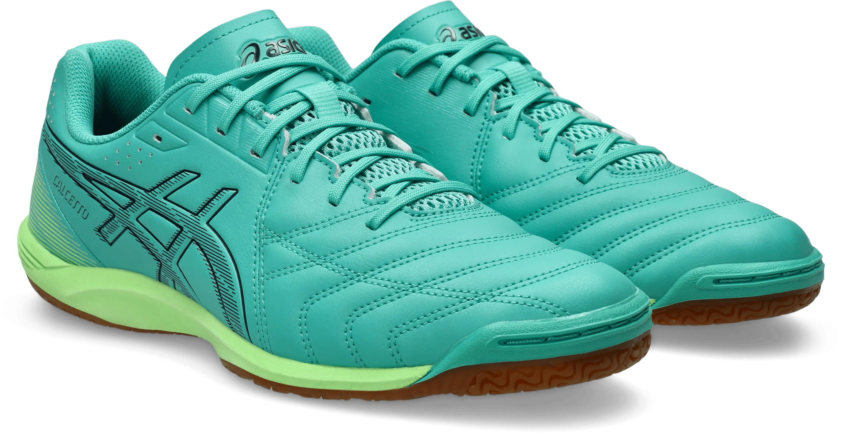 Asics Calcetto WD 9 Senior Indoor Football Boots - Aurora Green/Midnight - Image 3
