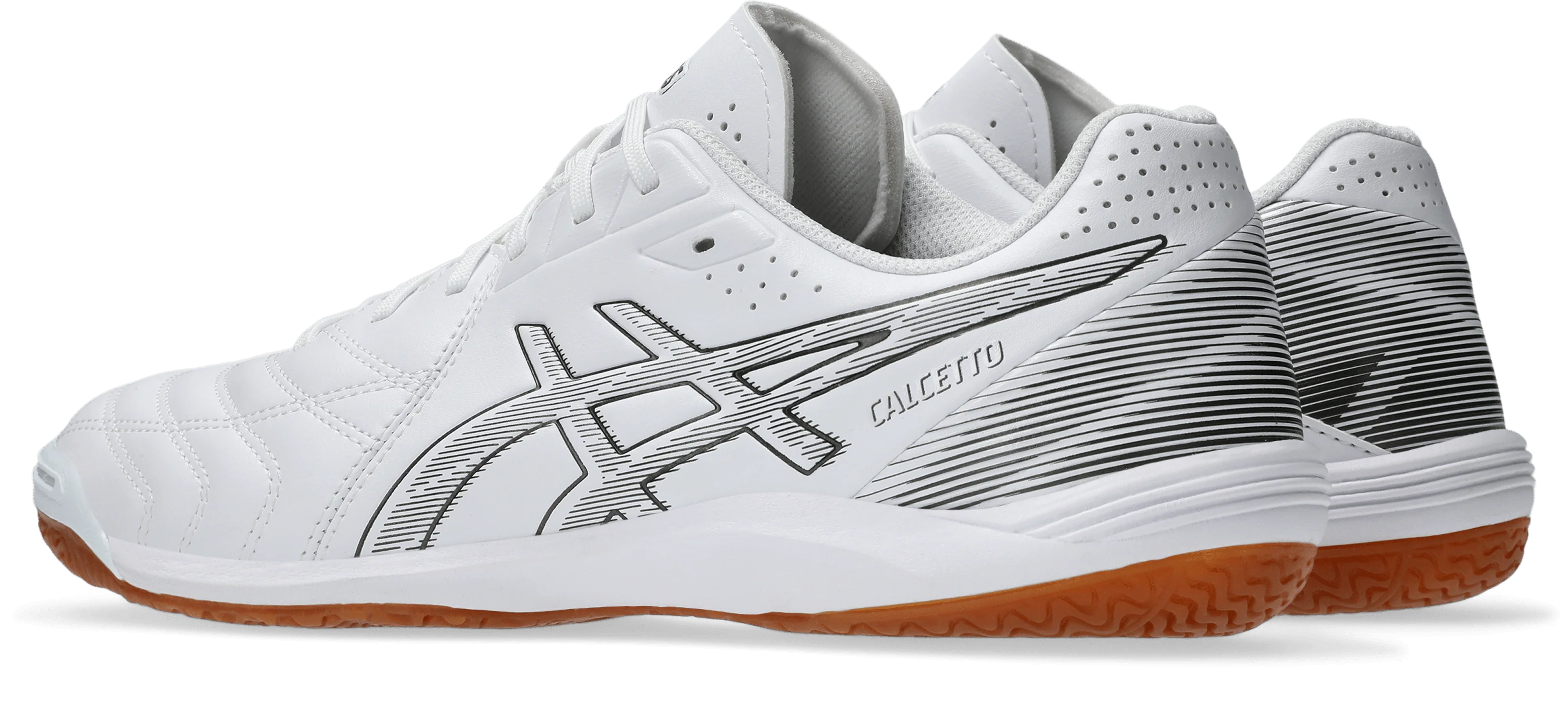 Asics Calcetto WD 9 Senior Indoor Football Boots - White/Gunmetal - Image 4