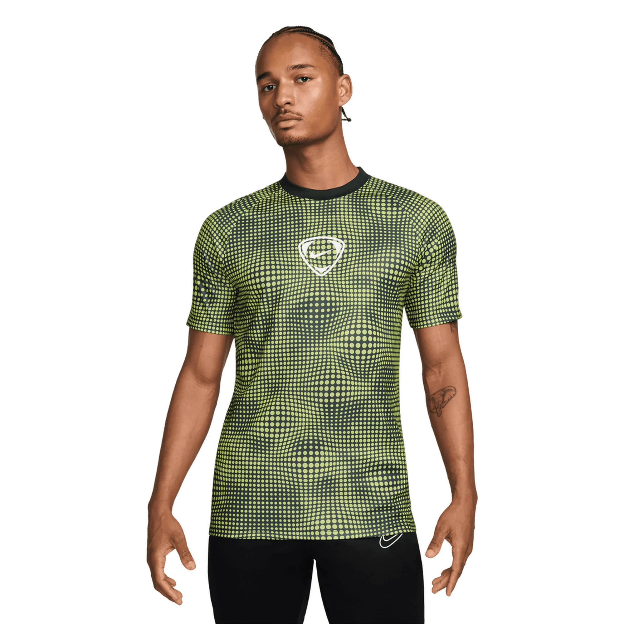 Nike Academy+ Dri-FIT Adults SS Football Top - Black/Green