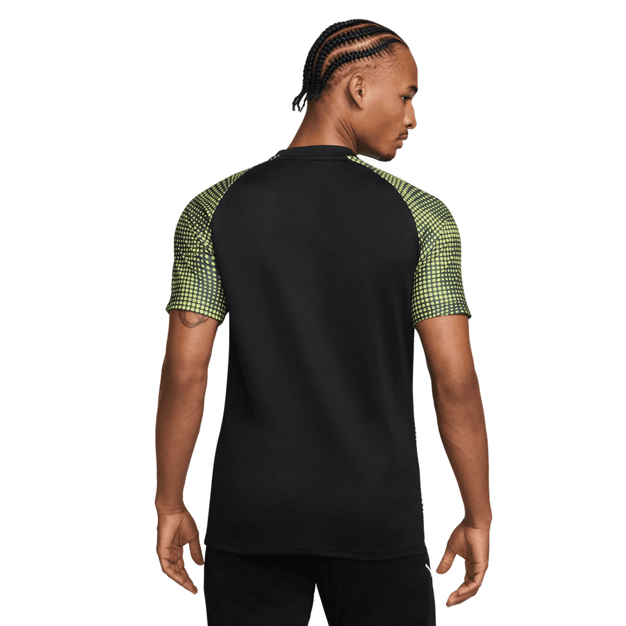 Nike Academy+ Dri-FIT Adults SS Football Top - Black/Green - Image 2