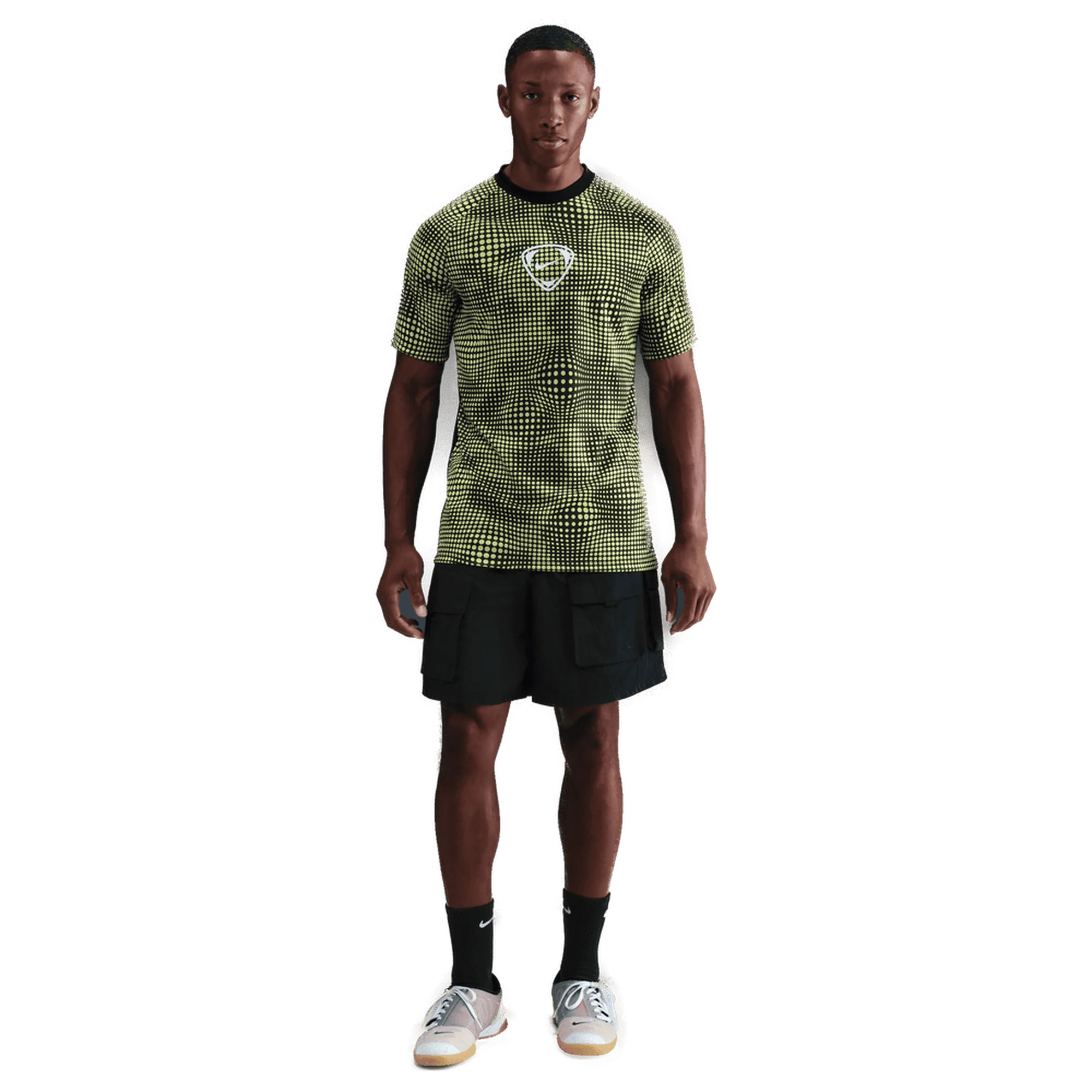 Nike Academy+ Dri-FIT Adults SS Football Top - Black/Green - Image 3