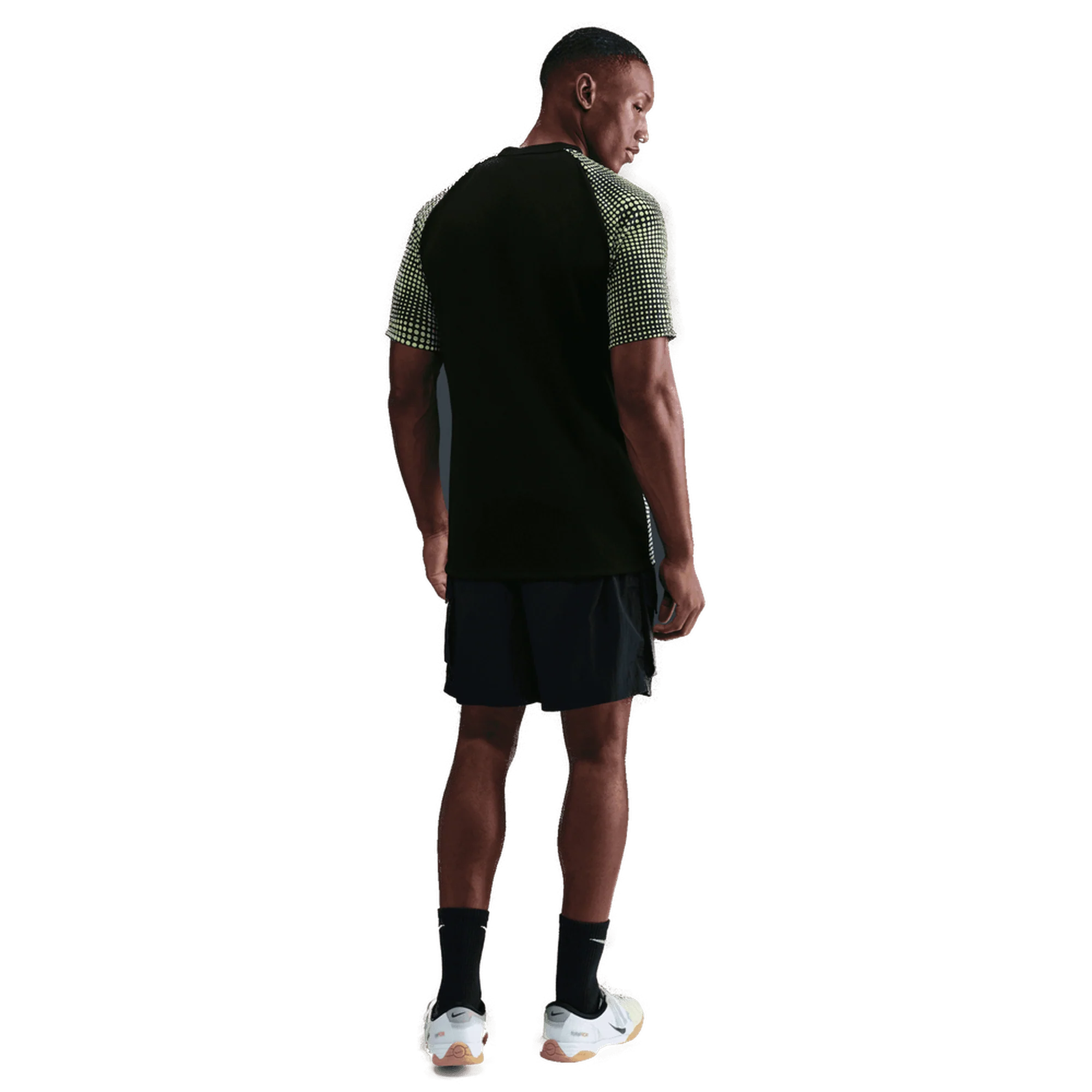 Nike Academy+ Dri-FIT Adults SS Football Top - Black/Green - Image 4