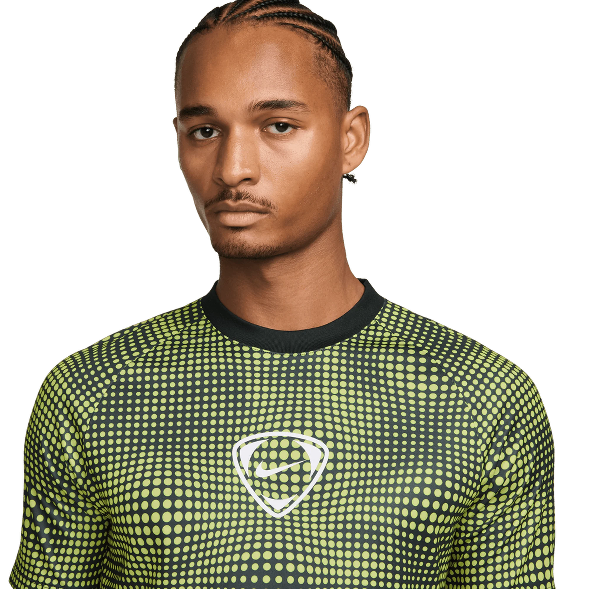 Nike Academy+ Dri-FIT Adults SS Football Top - Black/Green - Image 5