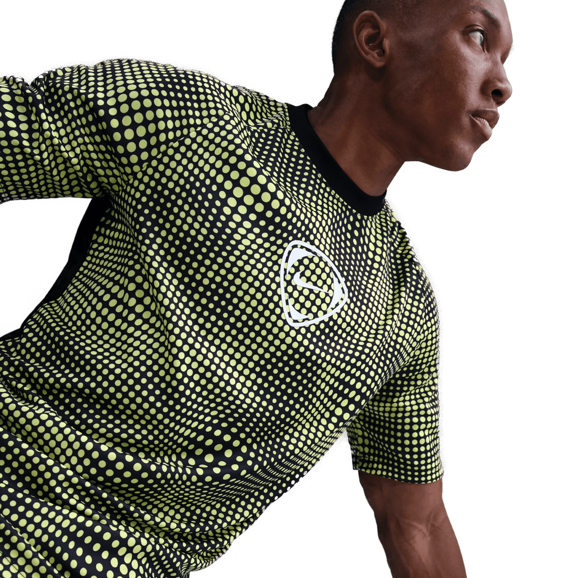 Nike Academy+ Dri-FIT Adults SS Football Top - Black/Green - Image 7