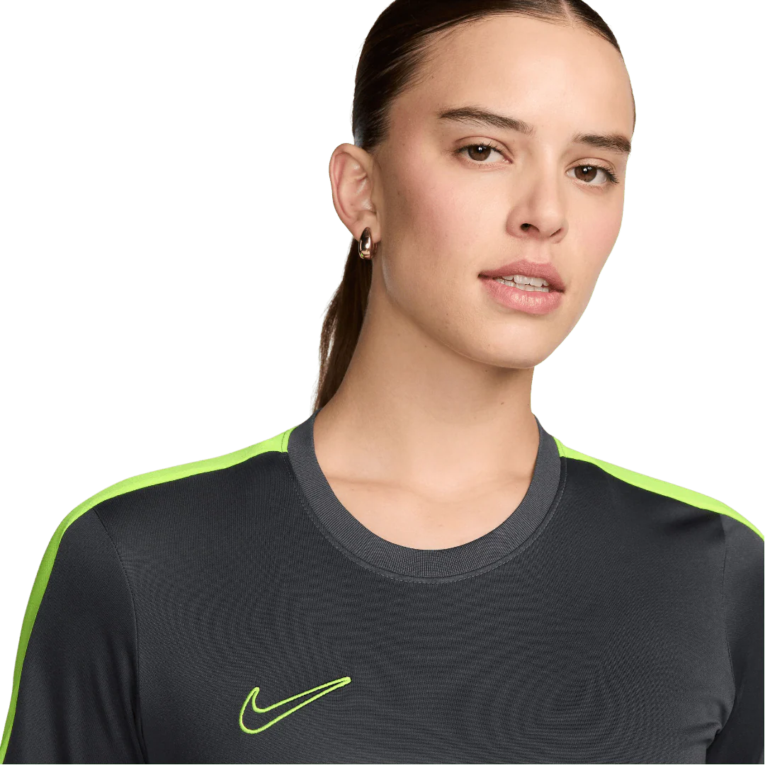 Nike Academy Dri-FIT Women's Short-Sleeve Football Top - Grey/Yellow - Image 3