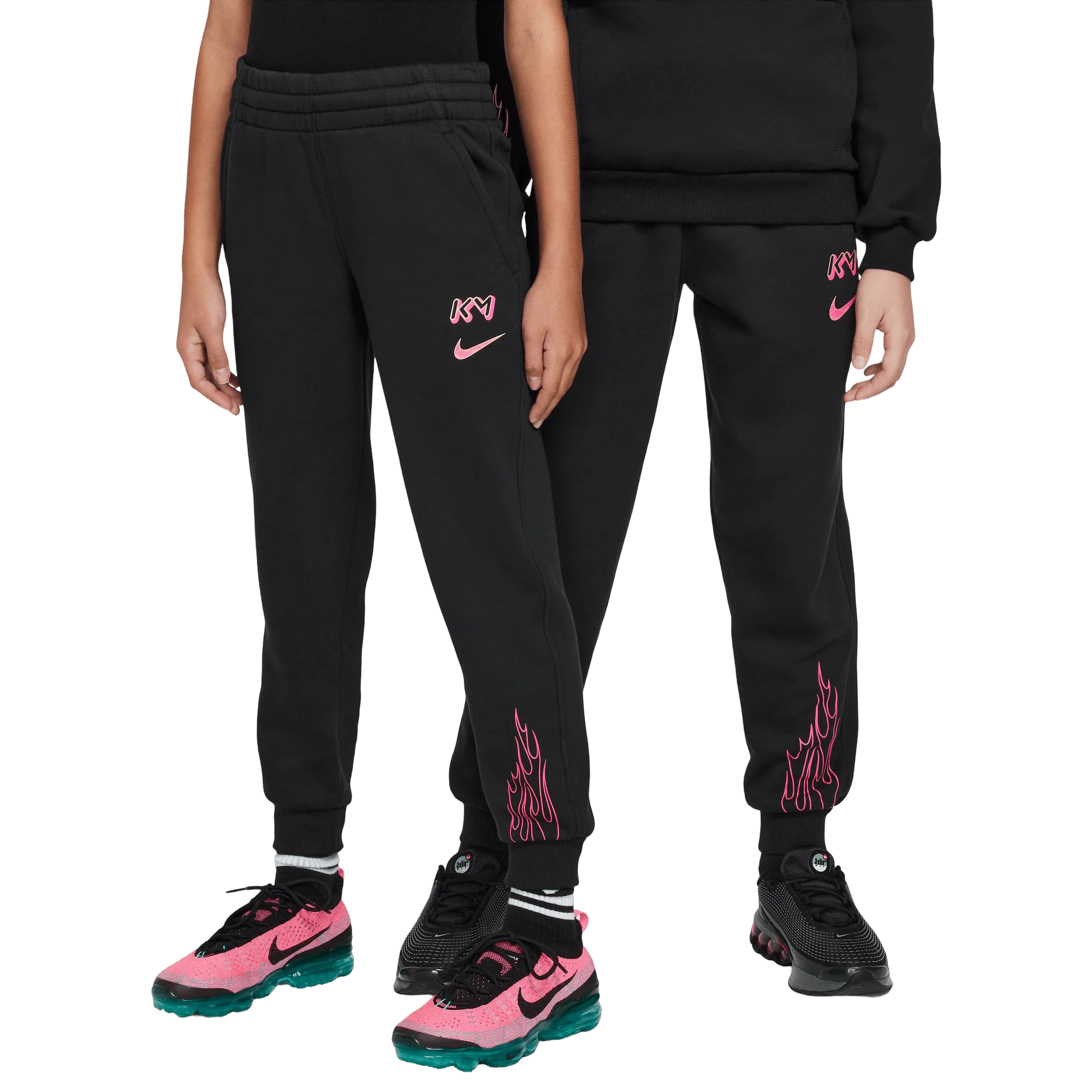 Nike Kylian Mbappe Club Fleece Kids Football Pants - Black/Pink - Image 3